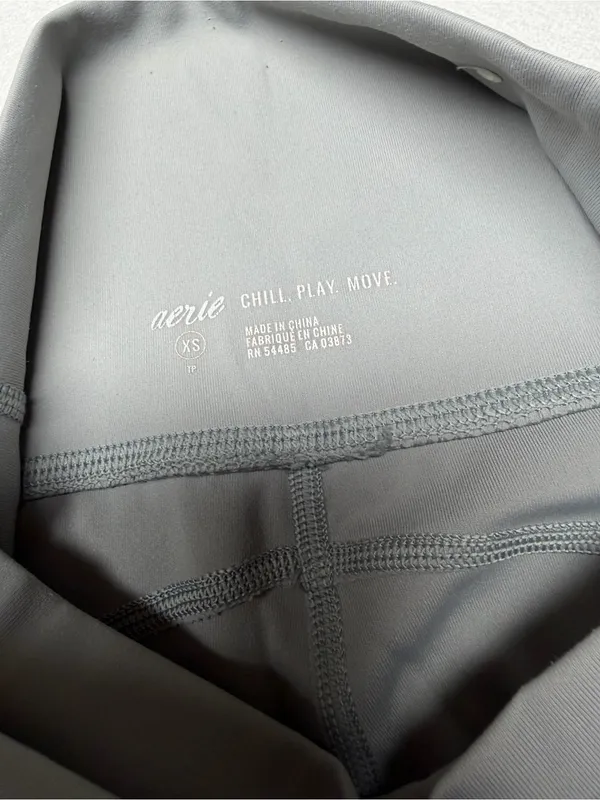 aerie High-Rise Laser-Cut Leggings — Light Gray - Image 9