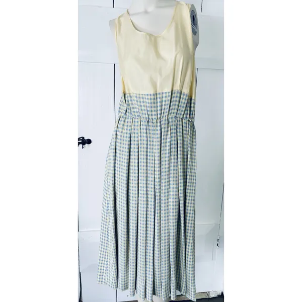 Vintage 90s Jessica Howard Gingham Dress Set Cottagecore Prairie 2pc Size 14 - Image 4