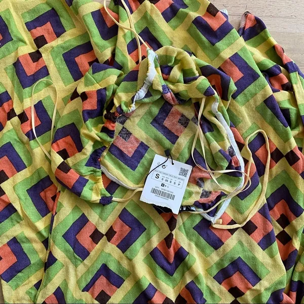 Zara geometrical jacquard knit dress NEW - Image 7