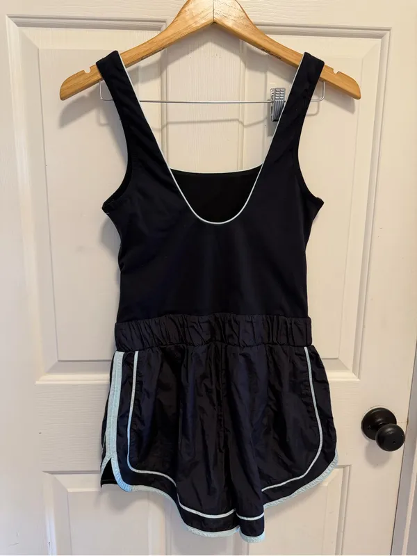 FP Movement Free People Varsity Blues Runsie Black Combo Size Medium - Image 3