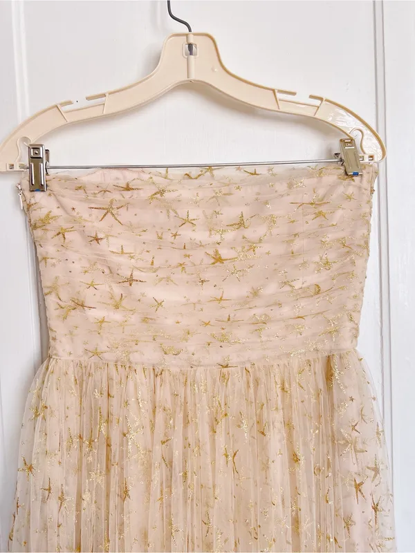Joanna August • BHLDN Brenda Long Star Gown strapless champagne tulle glitter - Image 14