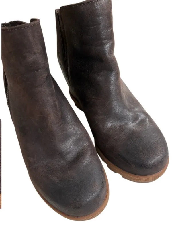 EUC Sorel Leather Joan of Arctic Il Wedge Boots Brown Size 7.5 - Image 4