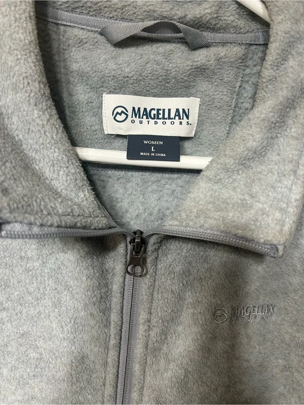 Magellan Outdoors Light Gray Full-Zip Fleece Jacket - Image 2