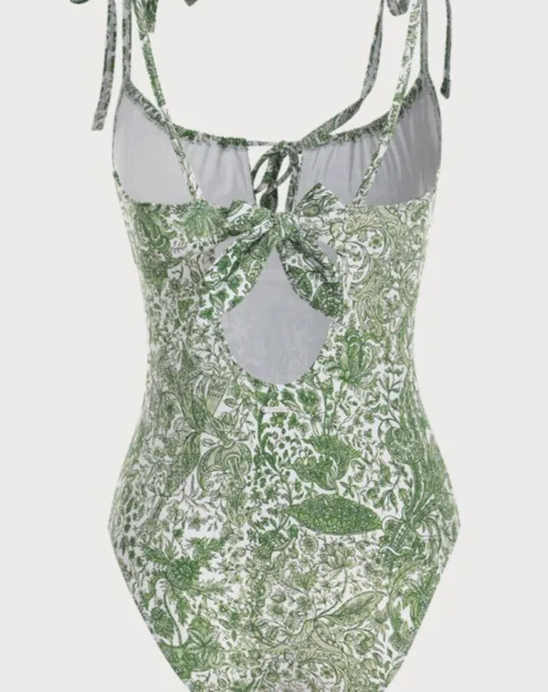 BERLOOK Retro Floral Drawstring Ruched One-Piece Swimsuit 48 - Image 7