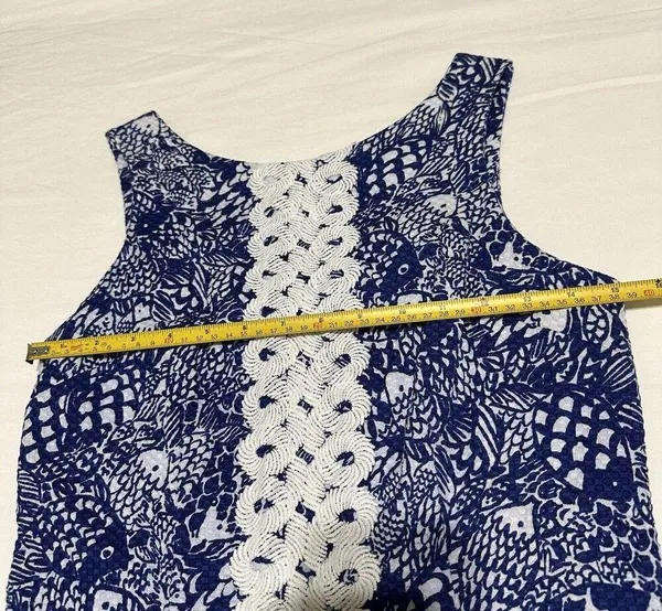 Lilly Pulitzer For Target Blue Fish Patterned Sheath Dress Sz 6 - Image 5