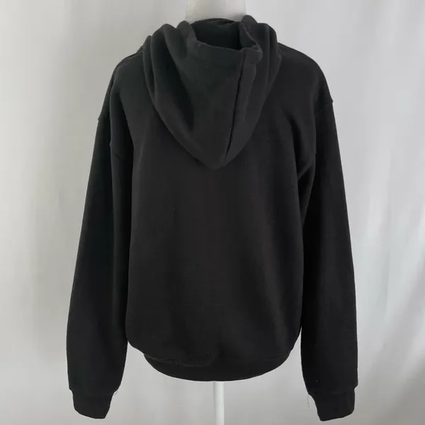 Pretty Little Thing Solid Black Relaxed Fit Hoodie Sweatshirt Size Small - Image 10