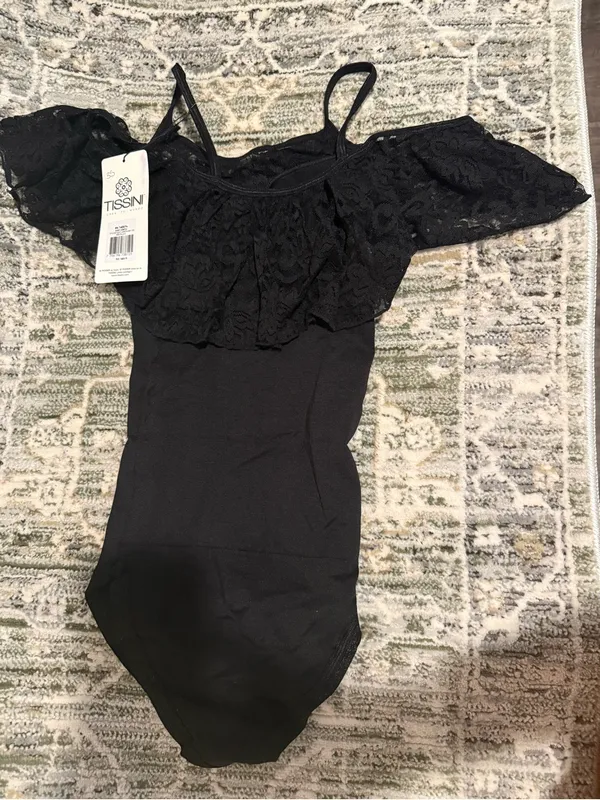 Black Lace Off Shoulder Bodysuit Size S NWT - Image 3