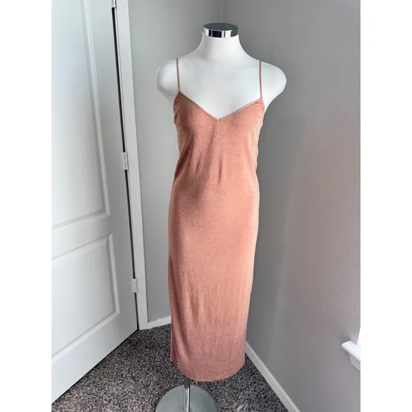 Zara Collection Mauve Slip Dress Midi‎ Bodycon Sleeveless Casual Dress Small - Image 2