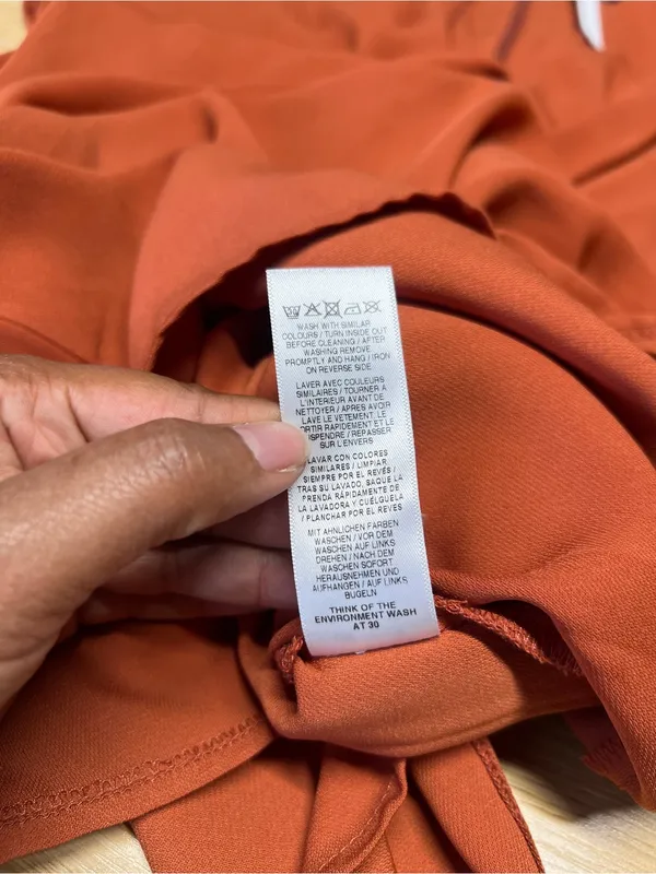 ASOS Twist & Drape Midi Dress in Rust Orange - Image 10