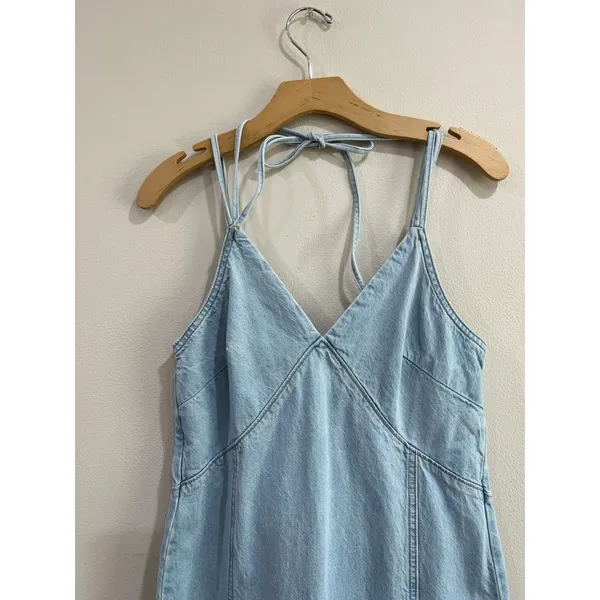 Universal Threads Chambray Denim Maxi Dress Cotton‎ Minimalist XS - Image 3