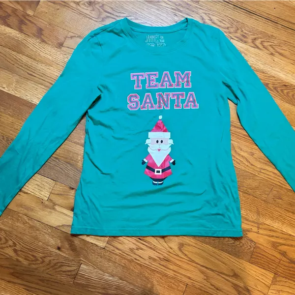 Festive Team Santa Pajama Set - Green and Red - Image 2
