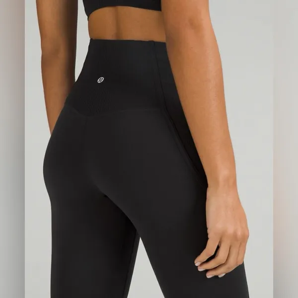 Lululemon Align Rib Panel High Rise Tights Leggings Sz 14 Black Nulu Stretch - Image 6