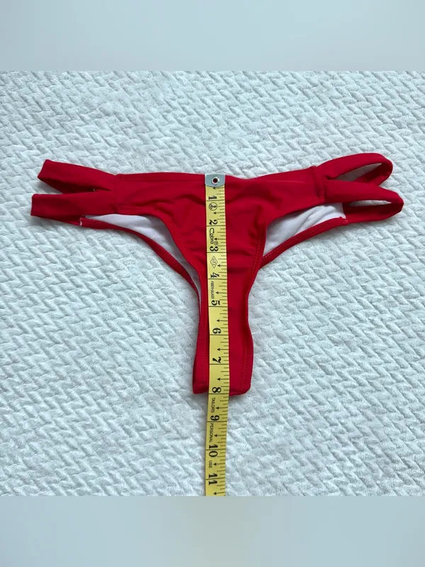 Boutine LA Bikini Bottom Swimsuit M String Red Beach Resort Minimalist Size M - Image 4