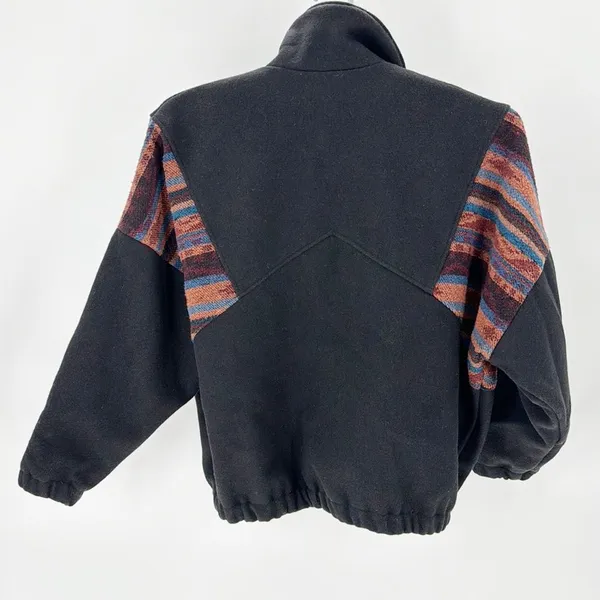 Vintage Comfy USA wool southwestern western Aztec jacket size 10 black - Image 2