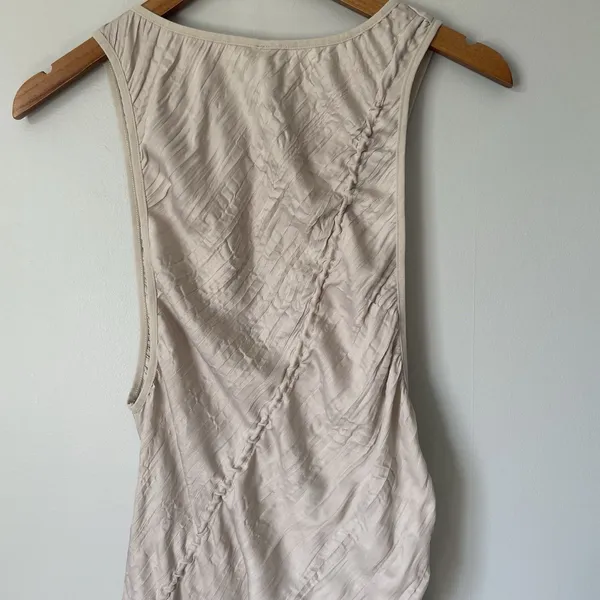 Free People Movement Ruched Drawcord Athletic Tank Top Beige Women's Size Small - Image 4