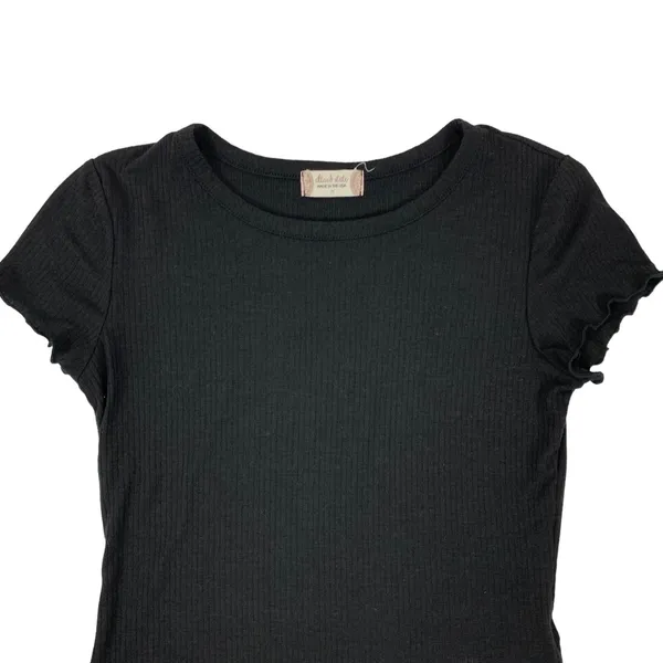 Altard State Black Crop Top Medium Short Sleeve Y2K Edgy Streetwear Night Out - Image 3