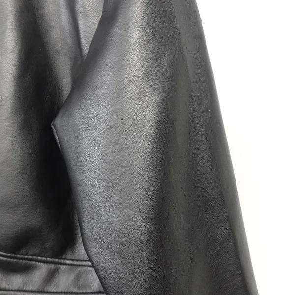 Vintage Faux Vegan Black Leather Jacket Blazer - Image 14