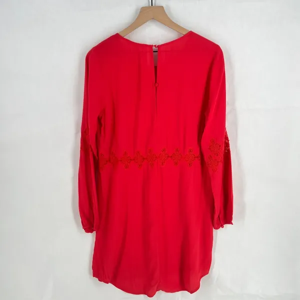 Gianni Bini Mini Dress Womens XS Red Viscose Lace Cutout Detail Keyhole Back‎ - Image 11