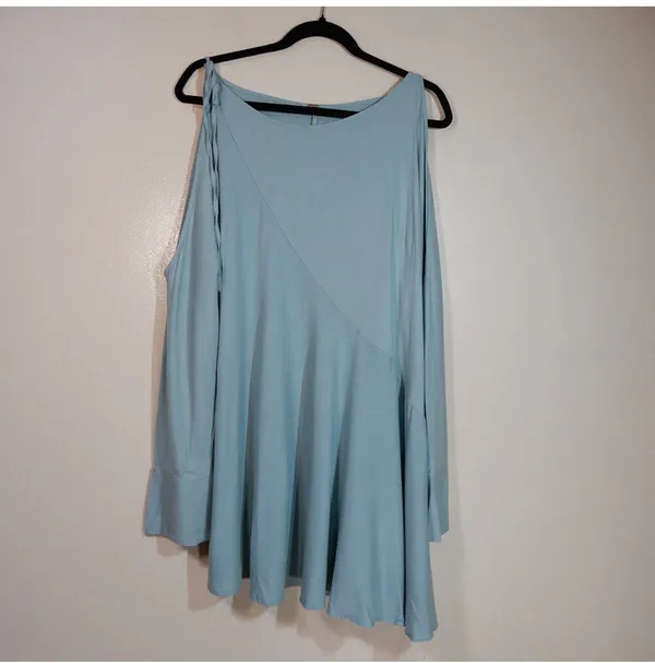 Free People Clear Skies Asymmetrical Cold Shoulder Tunic Dress - Image 6