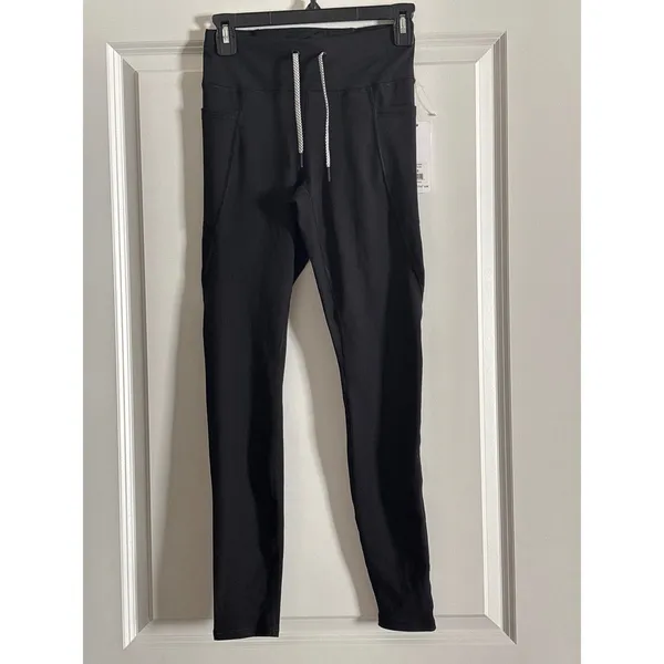 Yogalicious Lux‎ Black High Waisted Drawstring Leggings with Pockets XS NWT - Image 2