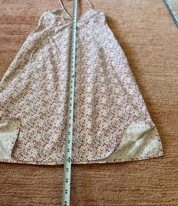 Abercrombie & Fitch Size M 100% Cotton Floral Halter Dress Smocked Back - Image 2