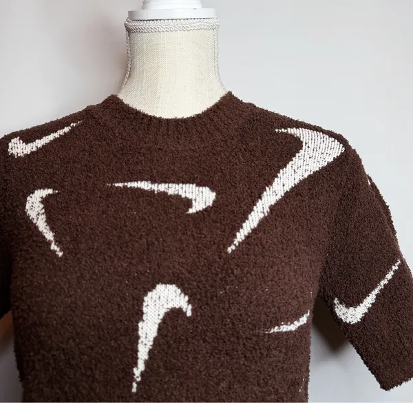 NWT Nike Phoenix Cozy Bouclé Knit Short Sleeve Top - Image 3