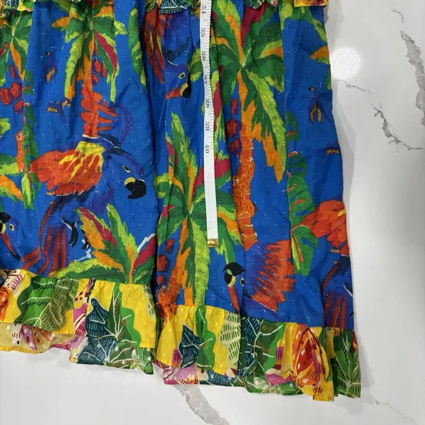 Farm Rio Dress Size Large Tiered Maxi Beaded Mixed Print Floral Anthropologie - Image 10
