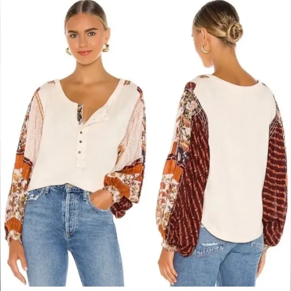 Free People Vintage Combo Light Magic Henley Blouse - Image 2