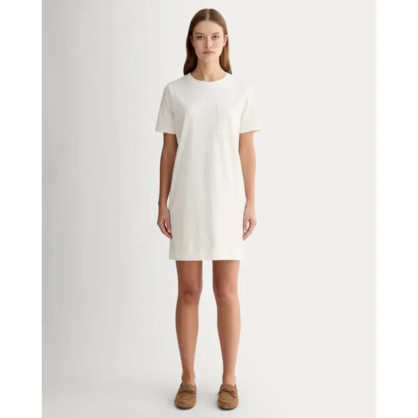 Everlane The Organic Cotton Weekend Tee Dress Size Medium Cream Lightweight - Image 3