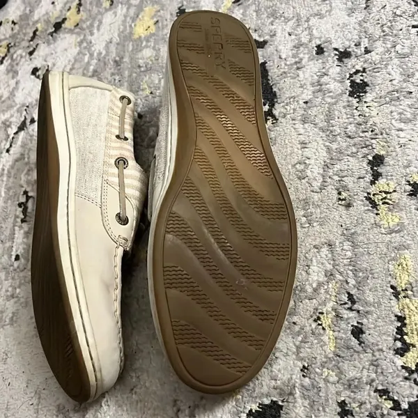 Sperry leather fabric striped boat shoes size 8.5 - Image 7