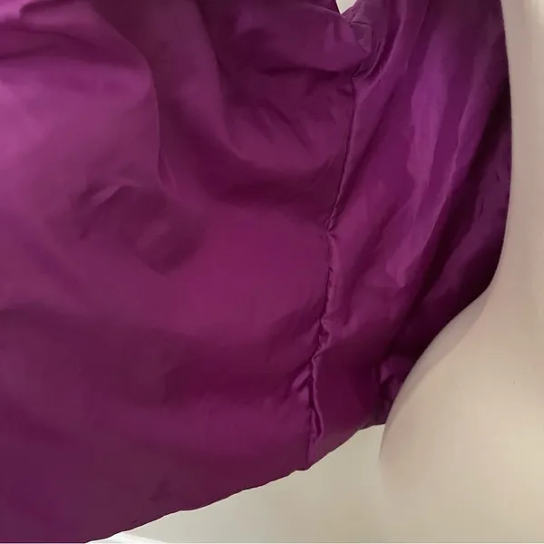 Lands End Vest Puffer Down Feathers Quilted Lightweight Pockets Full Zip Purple - Image 6