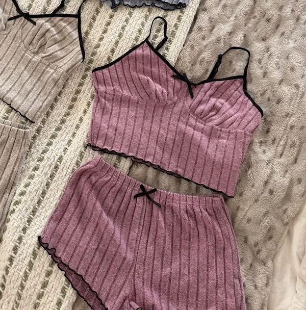 Pajama Tank & Short Set Mauve Pink Size M - Image 2