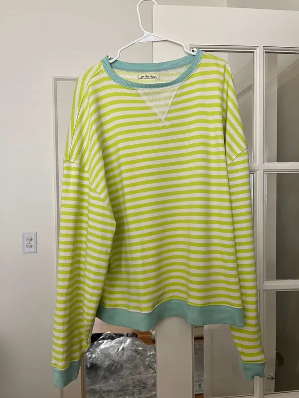 Free People Classic Striped Oversized Crewneck - Image 5