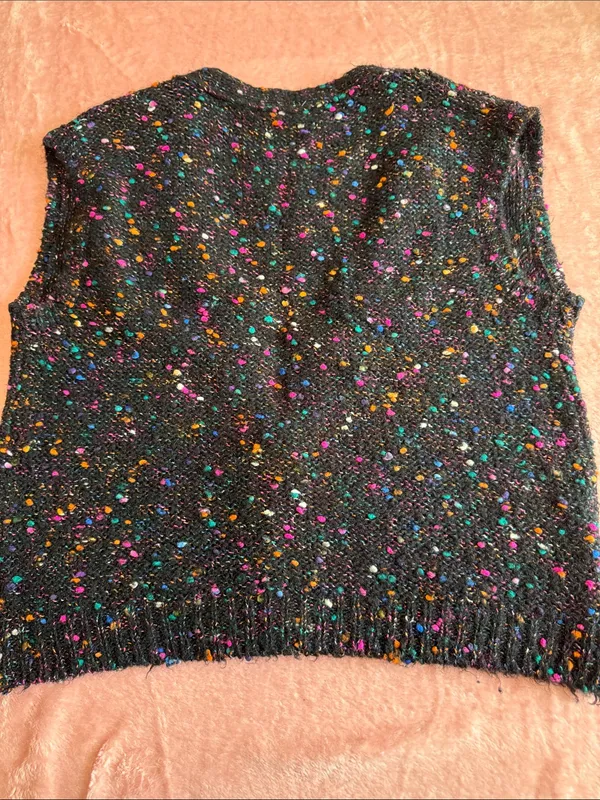 VTG Il Punto Di Firenze Made in Italy Speckled Confetti Knit Sweater Vest size M - Image 5