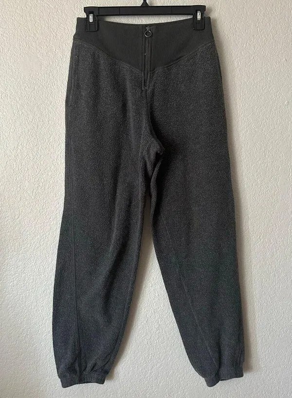 Aerie Sherpa Fleece Corset Jogger Dark Gray Size Small - Image 2