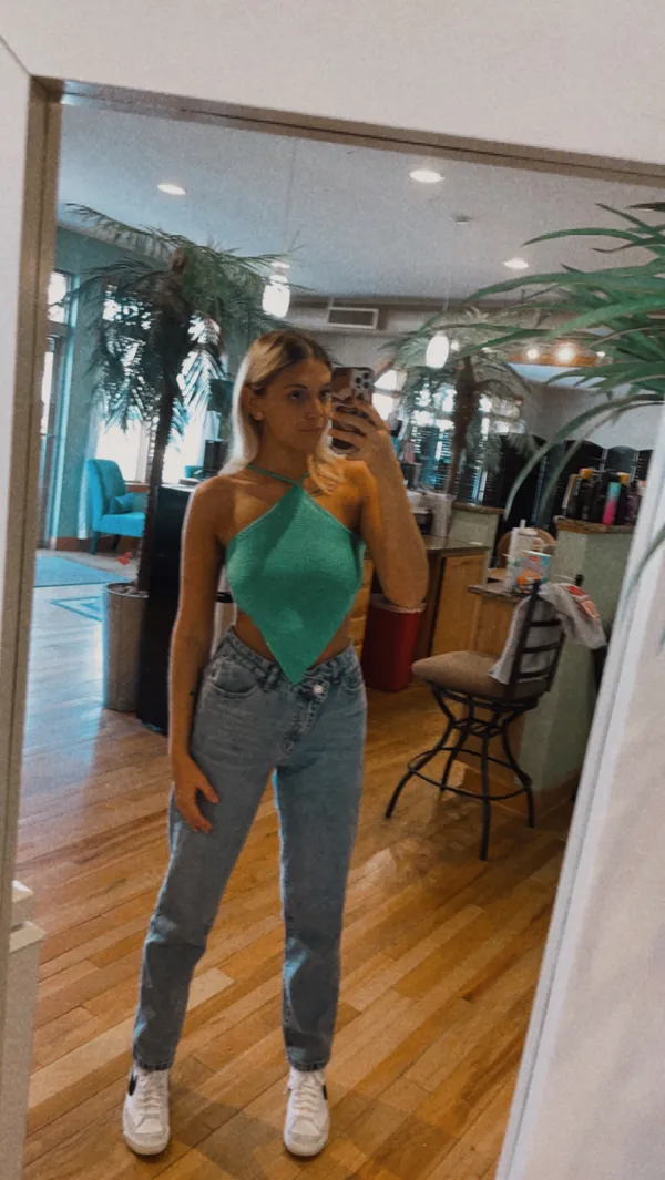 SheIn High Rise Cross Waist Straight Jeans - Image 3