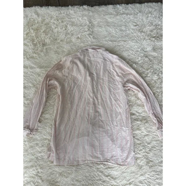 Victoria's Secret XS Pink Striped Long Sleeve Sleep Shirt‎ Pajama Top - Image 4