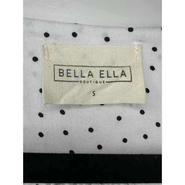 Bella Ella White Black Polka Dot Faux Wrap Dress Rayon S‎ Summer Wedding Guest - Image 13
