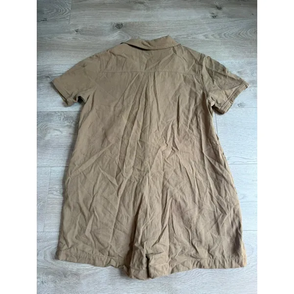 Lumiere utility Tan Short Sleeve Button Down Romper Women's Size Small - Image 12
