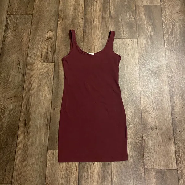 Forever 21 Burgundy Bodycon Mini Dress Sleeveless Stretch Fitted Small - Image 3