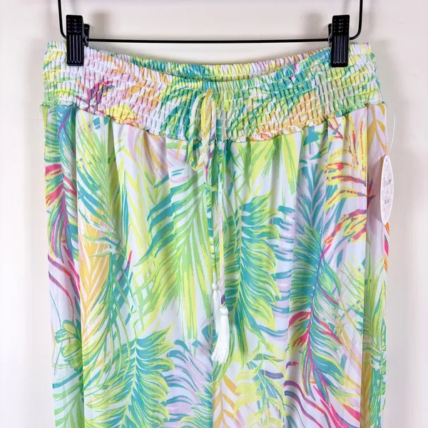 New Harlow Rose Skirt Womens Sz M Tropical Mesh Knit Hi Low‎ Maxi Palm Beach - Image 2