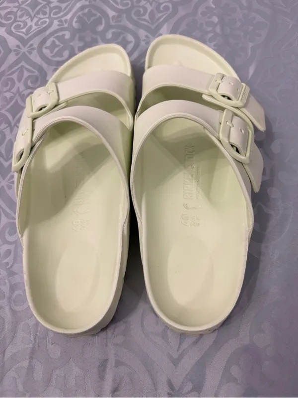Birkenstock Light Green Two-Strap Sandals - Image 3