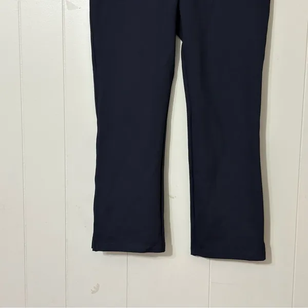 Quince Ultra Stretch Ponte Kick Flare Pants Navy Blue Pull On Work Pant Size M - Image 6