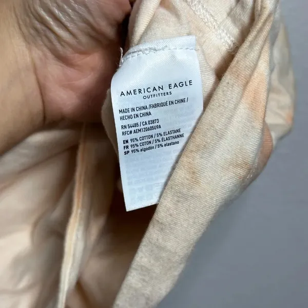 American Eagle Women Orange Tie Dye Crop‎ Top Size Large. - Image 5