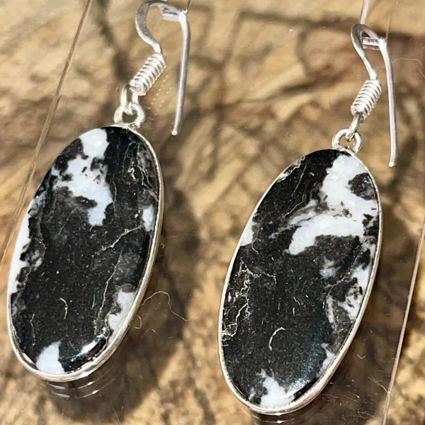 White Buffalo Turquoise Earrings 1 7/8” - Image 2