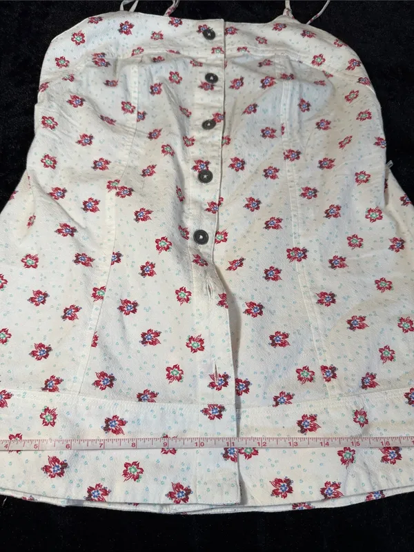 Free People Maddie Floral Print Sleeveless Top Cotton Square Neck Size XS NWOT - Image 15