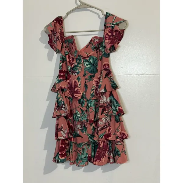 For love and Lemons Flamenco Strapless Pink Floral Mini Dress‎ Womens Size M - Image 5