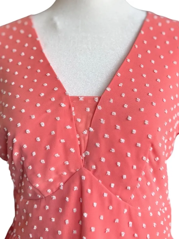 Saloni Marissa Coral Swiss‎ Dot Mini Dress Sz 6 - Image 3