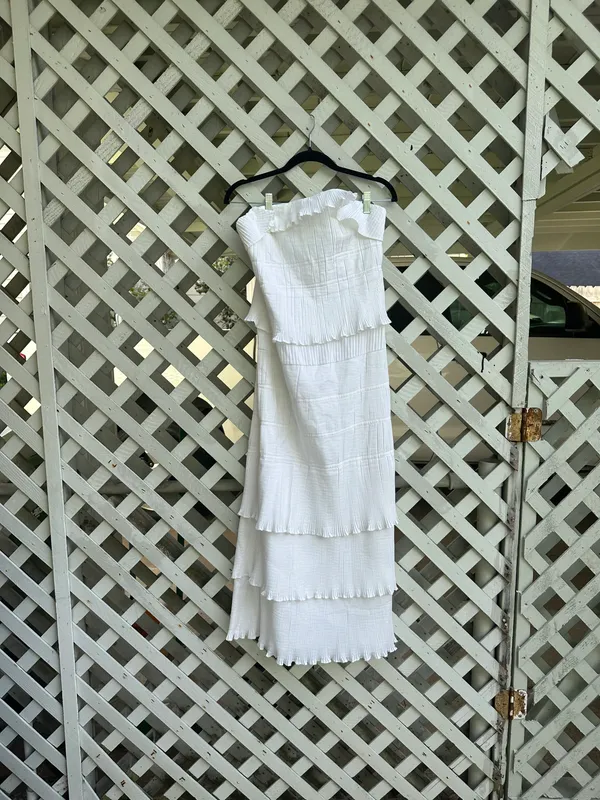 Anthropologie Let Me Be Strapless Tiered Ruffled Dress - Image 6