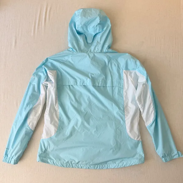 Columbia Omni-Shield Hooded Windbreaker Jacket Womens XL Blue White - Image 3